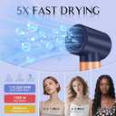DORISILK 8 in 1 Hair Styler & Hair Dryer Brush Blow Dryer, 110,000 RPM High-Speed Hot Brush Styler and Auto Wrap Curlers, Ionic Frizz-Free for Smoothing Straightening Curling Volumizing Drying, Blue