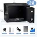 Digital Electronic Money Safe, Steel Security Lock Box with Keypad, Office Hotel Business Jewelry Gun Cash Safe, 0.23 Cubic Feet, 9.06" W x 6.69" D x 6.69" Hblack