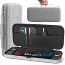 Henstar Carrying Case for Nintendo Switch 2 2025, Protective Hard Shell Portable Travel Case with 10 Game Card Slots, Large Volume Bundle Holder for Nintendo Switch 2 Accessories & Games, White