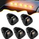 PSEQT Car Roof Marker Lights 10 LED Smoked Amber Top Clearance Running Lights for F250 F350 F450 F550 Super Duty Pickup Trucks SUV (5PCS, Smoked Lens)
