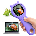 Microscope for Kids - Mini Pocket Handheld Microscope for Toddlers-STEM Educational Science Kit Toys for Christmas Birthday Gifts Toys for 5 6 7 8 9 10 11 12 Year Old Girls（Purple)