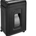 Amazon Basics 24 Sheet Cross Cut Paper, CD and Credit Card Home Office Shredder with Pullout Basket, Black