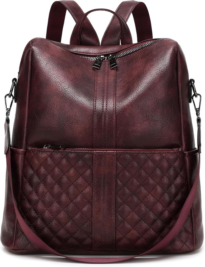 sqlp Daily Use Backpack Purse for Women Vegan Leather Travel Back Pack Fashion Multipurpose Design Shoulder Bags Handbag