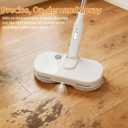 Adjustable Cordless Electric Spin Mop with self-propelled water sprayer/8000mAh Battery/LED Headlight,self-propelled design with 6 Washable mop Pads for Hardwood, Tile Floors, Quiet Cleaning/Waxing