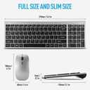 Wireless Keyboard and Mouse Combo, Compact Quiet Wireless Keyboard and Mouse Set 2.4G Ultra-Thin Sleek Design for Windows, Computer, Desktop, PC, Notebook, Laptop-Grey