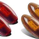 Partsam 4Pcs LED Fender Bed Side Marker Lights Set Replacement for Sierra and Silverado Dually 2500 3500 HD Dual Wheeler Trucks 1999-2013 w/ T10 Plug (2X Amber + 2X Red)