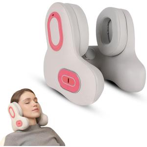 Travel Neck Pillow with Bluetooth Noise Canceling Headset, U Shape Memory Foam Airplane Pillows for Head Support, Heating Traveling Music Pillows for Home Flight Car