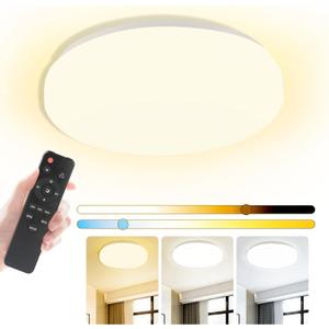 LED Flush Mount Ceiling Light Fixture with Remote Control,8 Inch 18W Dimmable 3000K-6500K Light Colors Adjustabl,Modern Ceiling Lights for Bedroom, Children's Rooms, Kitchens,Night Light