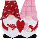 YEAHOME Valentines Day Decorations Outdoor, Red Pink Gnomes Decorative Garden Stakes with Arrow Heart for Valentines Day Decor, Metal Yard Stakes for Home Garden Porch Lawn Wedding Anniversary Party