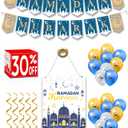 OLEEK Ramadan decorations for home 2026 set ( ramadan wreath -2 Ramdan banner 18 Ramdan balloons ) Ramadan decor - Ramadan's gifts - Ramadan's decoration - Ramadan's mubarak banners
