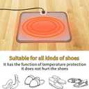 Livtribe AC 110V Heated Floor Mat for Foot, Gray Carbon Crystal Heating Pad, Electric Heated Foot Warmers for Office, Home