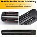 Portable Handheld Scanner Included 16G SD Card, Wand Scanner for A4 Documents Pictures Pages Texts Receipts Books Up to 1050DPI, Colorful LCD Display, Uploads Via USB Cable, No Driver