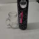 Metal Water Bottle & Mason Jar Glass Cup