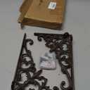 2 Pack Cast Iron Decorative Shelf Brackets 9 x 6 Inch Large Antique Style Wall Mount Shelf, 90 Right Victorian Bookshelf Brackets for DIY Floating Shelves Wall Decorative