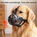 Dog Muzzle: Basket Silicone Dog Muzzles - Prevent Biting, Chewing and Scavenging - Allow Drinking - Adjustable muzzles Medium Large Sized Dogs - Soft, Lightweight, Breathable (L, Black)