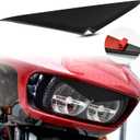 Headlight Eyebrows Sticker for 2015-Up Road Glide, Black Headlamp Eyebrow Eyelids Upper Tip Trim Decoration Cover Visor Decoration for Harley Davidson Road Glide 2015-Later Accessories