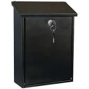 Metal Suggestion Box Donation Box with Slot Drop Box with Loc（10.2×5.6×2.8inch） Ballot Box for Home Office Outdoor （Black）