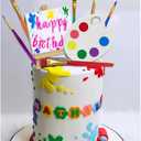 Art Paint Cake Topper Paint Brush Canvases Palette Cake Topper Artist Themed Cake Decor
