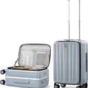 Hanke 20 Inch Carry On Suitcase PC Hardshell Luggage Top Open Aluminum Frame Rolling Suitcases with Wheels Travel Luggage for Woman Men Gifts.(Grey)