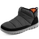 LongBay Mens Bootie Slippers with Memory Foam Indoor Outdoor Warm House Shoes Sport Lounge Camping Boots (9-10, Grey)