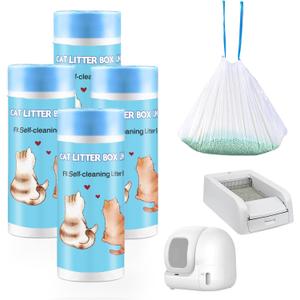 100 Count Self-Cleaning Cat Litter Box Liners Compatible with Petsafe for Clumping & for Smartspin Box, Drawstring Heavy Duty Kitty Litter Receptacles Bags Replacement Trash Bag -23" x 12" (Blue) 100 Count Self-Cleaning Cat Litter Box Liners Compatible with Petsafe for Clumping & for Smartspin Box, Drawstring Heavy Duty Kitty Litter Receptacles Bags Replacement Trash Bag -23" x 12" (Blue)