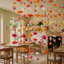 XunYee 6 Pcs 35.4 ft Flower Garlands Artificial Wildflower Vines Floral Hanging Backdrop Fake Flower Garlands Faux Silk Wildflower Vine for Wedding Bridal Shower Home Garden Wall Arch Decor(Rose)