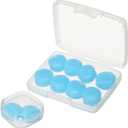 Silicone Earplugs, 27 Db Noise Cancelling Sleeping Ear Plugs Soft Reusable Moldable with Case for Swimming Travel Snoring Concerts Airplane Shooting Range (10 Pack, Blue)