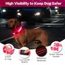 Light Up Dog Collar for Night Walking Flashing, LED Dog Collar Light Rechargeable Reflective Dog Collar Water-Resistant Adjustable Size Dog Collars for Medium Dogs (Pink)
