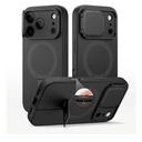 SURITCH for iPhone 17 Pro Max Case with Camera Control Cover, Camera Cover and Adjustable Kickstand, Compatible with MagSafe, Shockproof Bumper Protective Cases 6.9 Inch, Black