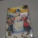 Snowman & Children Christmas Metal Wall Art for Living Room Above Fireplace and Beside Christmas Tree Winter Home Decor 12x16inch