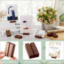 Roowest 25 Pcs Wood Place Card Holder 2 Inch Rustic Table Number Holders Stands Wooden Sign stand Photo Card Display for Wedding Party Birthday Retail Shop Office Pictures Menu Decorations