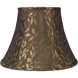 Aspen Creative 30224A Transitional Bell Shaped Spider Construction Lamp Shade, Brown, 7" Top x 13" Bottom x 9-1/2" Slant Height
