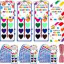 Sabary 18 Pack Valentines Day Watercolor Paint Sets Gifts Washable Watercolor Paintings with Card and 20 Meters Red Rope for Art Gifts Exchange Bulk