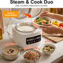 Digital Rice Cooker, 8-Cup Uncooked/16-Cup Cooked Capacity, Touch Screen with 8 Cooking Programs, Auto Keep Warm, 24-Hour Delay Timer, Non-Stick Inner Pot & Steamer Basket for White/Brown Rice, Quinoa, Oatmeal, Porridge, Soup