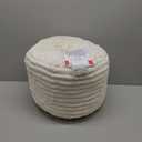 SHOUREN Stuffed Round Ottoman,Pouf Ottoman Foot Rest,18 X 14 in,Beige