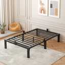 FUIOBYVV Twin Bed Frames, 14 Inch Heavy Duty Metal Platform Bed Frame Twin Size Support Up to 3500 lbs, No Box Spring Needed, No Shaking, Steel Slat Support, Noise Free, Easy Assembly
