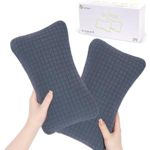 vocheer 11x7in Mini Travel Pillow, Small Pillows for Sleeping, Tiny Pillows for Neck, Wrist, Lumbar and Knee, Pets Pillow, Cotton, Cover Removable, Machine Washable (Navy Blue-2PC)