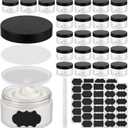 30 PCS 8 oz Plastic Containers with Lids - Refillable Body Butter Jars with Leakproof Gasket & Inner Pull Tab, Empty Round Sample Lotion Container for Cream Lotion Body Butter Makeup, BlackClear