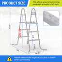 42" 3-Step Steel Frame Above Ground Swimming Pool Ladder,Heavy Duty Double Sided Removable Pool Steps,Pool Ladder Steps with Non-Slip Plastic Steps for Entry and Exit