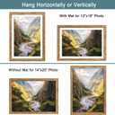 iRahmen 14x20 Picture Frame Set of 2, Brown Rustic Wood Poster Frame with Plexiglass, Display 12x18 Pictures with Mat or 14 x 20 Without Mat for Horizontal or Vertical Wall Mounting