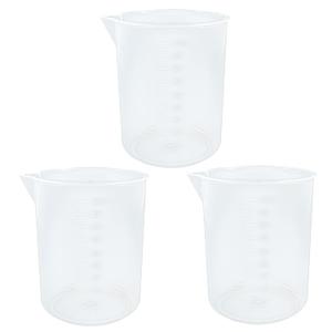 Waziaqoc 3 Pack 1000ml/34oz Plastic Graduated Beaker, 1L Measuring Cup