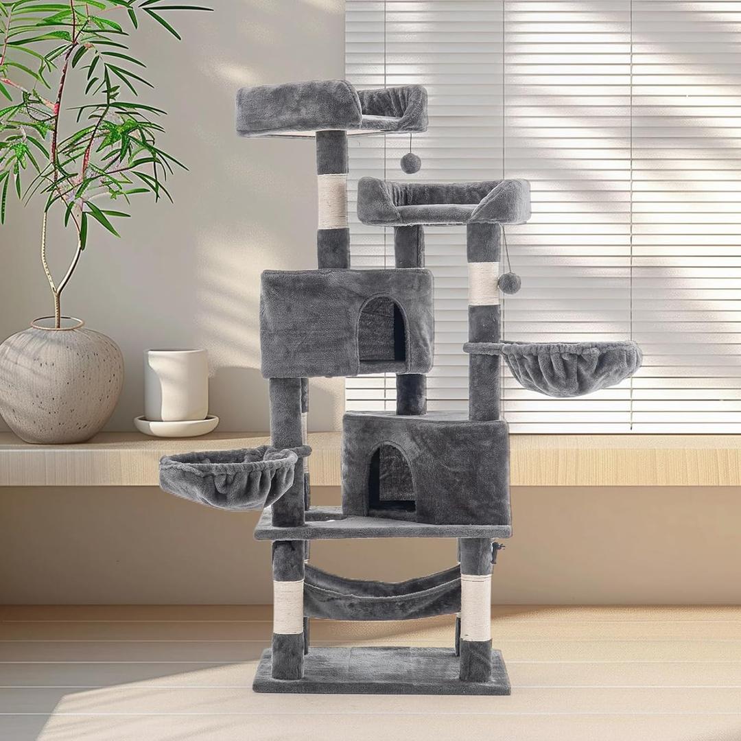 57in Cat Tree Tower Condo Furniture Scratch Post for Kittens Pet House Play