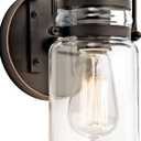 Kichler Brinley 11.5" Wall Sconce in Olde Bronze, 1-Light, Vintage Wall Mount Light with Clear Glass, (11.5" H x 5" W), 45576OZ