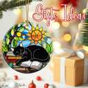 Christmas Ornaments, Black Cat Christmas Tree Ornaments, Xmas Decorations, Holiday Decorations, Gifts for Cat Lover, Bookworm Gifts, Xmas Gift Ideas & Holiday Party Gift
