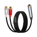 6.35mm RCA Cable,1/4 Inch Female to 2 RCA Female Audio Y Splitter Cable for TVs,Microphones, Amplifiers(1.8M/6FT)