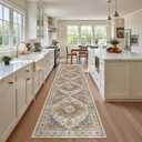 Madane Runner Rugs for Hallway 2x10 Long Washable Non-Slip Hallway Runner Rug Low-Pile Stair Kitchen Runner Throw Carpet for Entrance Living Dining Laundry Room (Turmeric/Grey, 2 x 10)