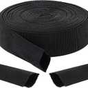 33 Ft Nylon Hydraulic Hose Protector, Polyester Tig Torch Cable Cover Flame Retardant Hydraulic Hose Wrap Black Chain Cover Sturdy for Chain, Wire and Water Pipe Protection-1.5 Inch Id