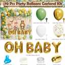 Woodland Baby Shower Party Supplies Boy Girl Gender Reveal Decorations 247 PCS Forest Animal Birthday & Disposable Dinnerware Set (25 Guest) with Paper Plates Cup Backdrop Balloon Garland Kit