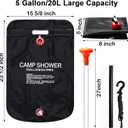 Bekith 3 Pack 5 Gallons/20L Solar Shower Bag, Portable Camping Shower Bag for Camping Beach Swimming Outdoor Traveling Hiking Summer Shower