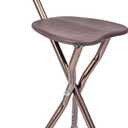 UNLICON-Brown Folding Cane Stool with Seat Lightweight Adjustable Walking Cane for Seniors, Ergonomic Design, 330 lbs Capacity, Portable and Convenient Cane Chair with Anti-Slip Feet